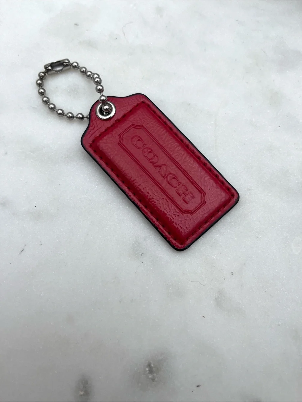 COACH Vintage Patent Leather Hang Tag, Red